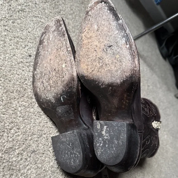 Black Jack Brown Western Cowboy Boots with Embellishments - Picture 4 of 4